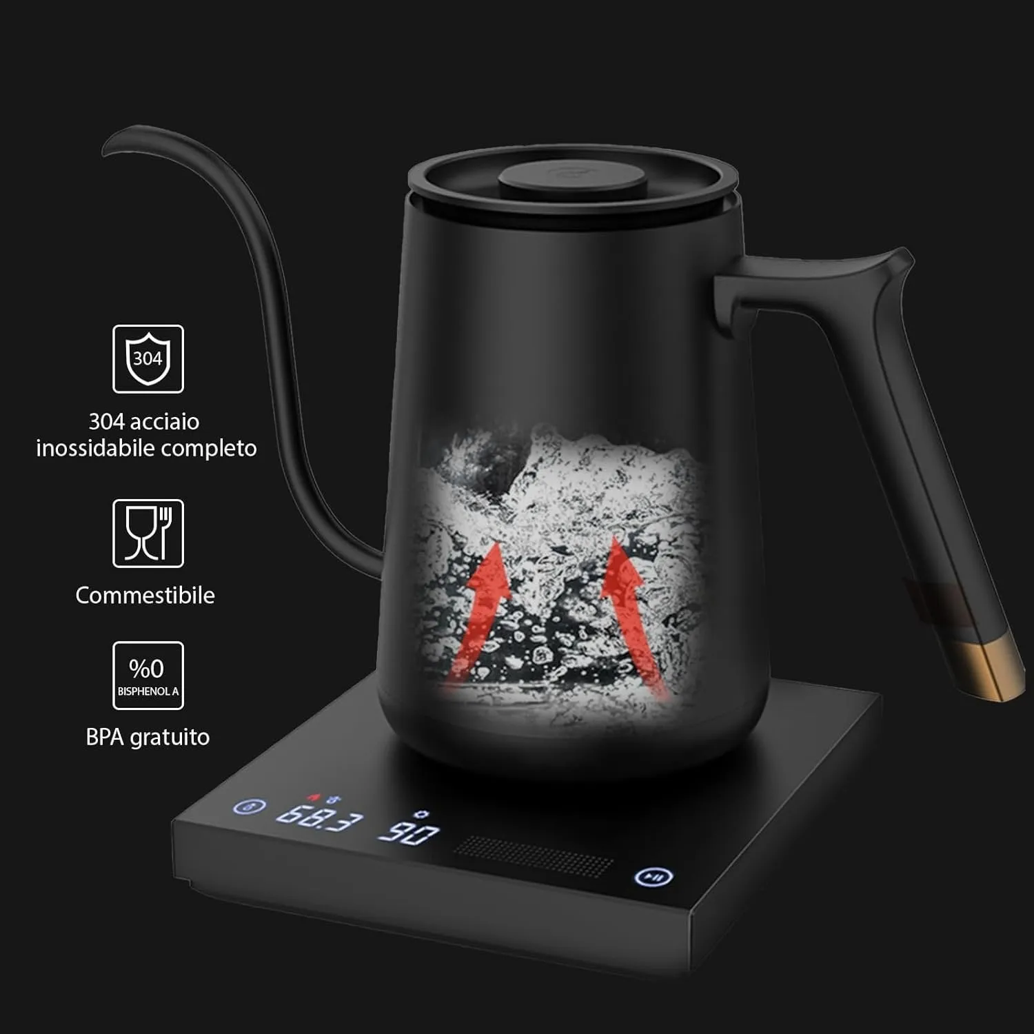 Timemore Fish bollitore elettrico smart 600 ml nero