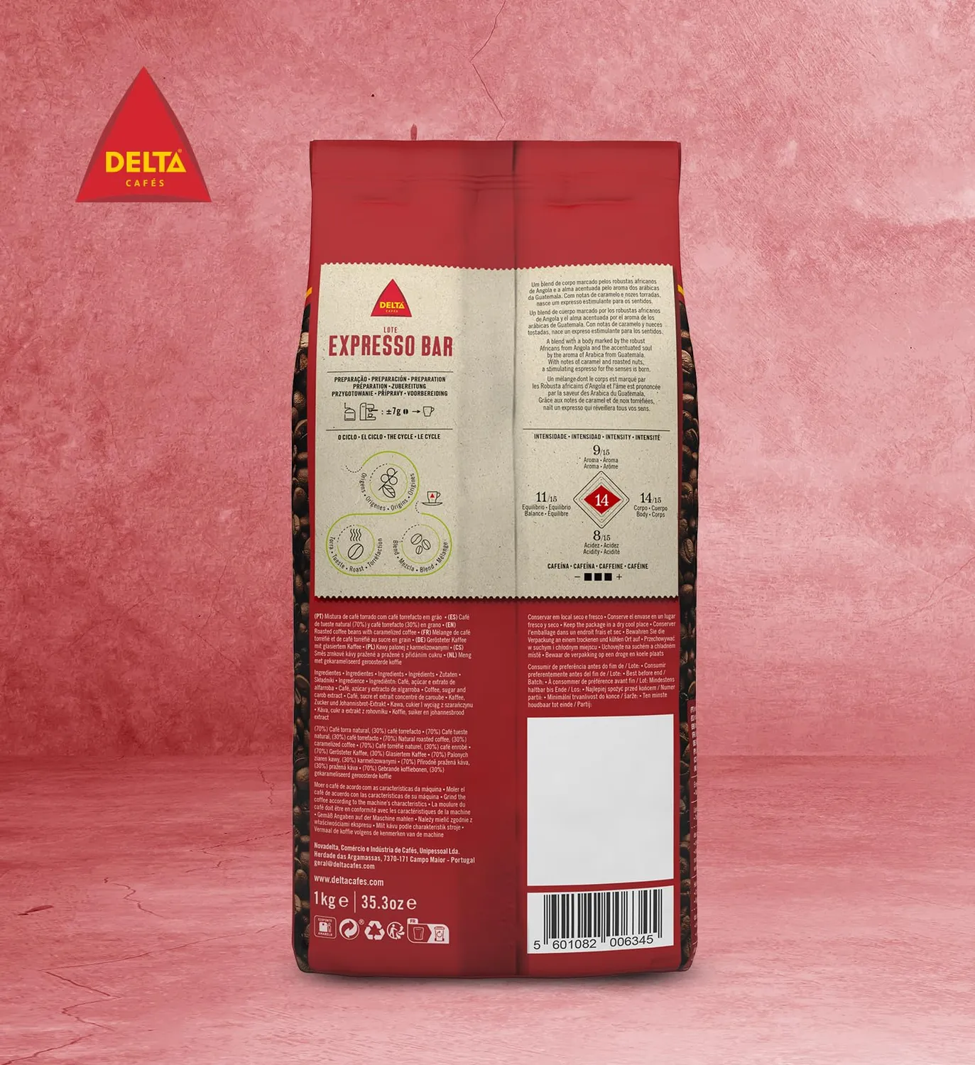 Delta Espresso Bar caffe in grani 2x1kg intensita 14