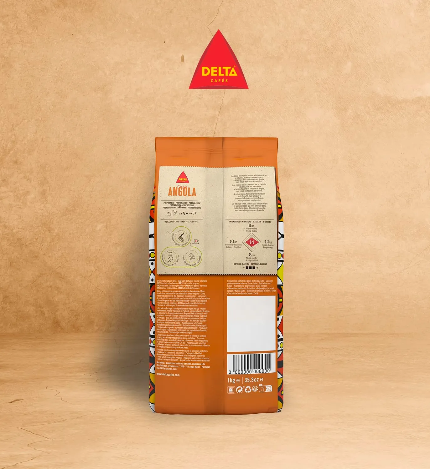 Delta Angola caffe in grani 2x1kg intensita 14
