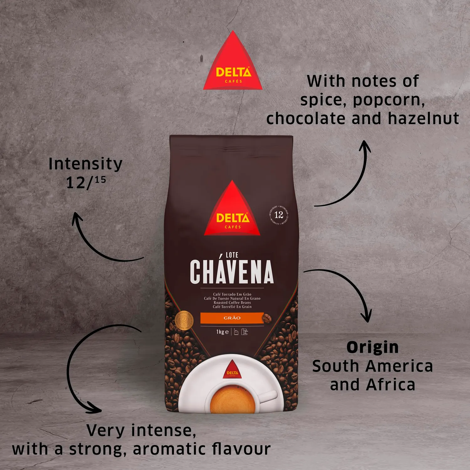 Delta Cafés Chávena Caffè in Grani 3 kg Chicchi interi