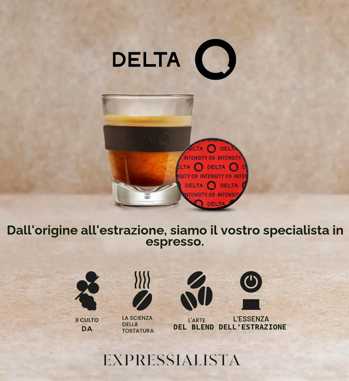 Delta Q Q-haracter Capsule di Caffè Intensità 9 Pack 10