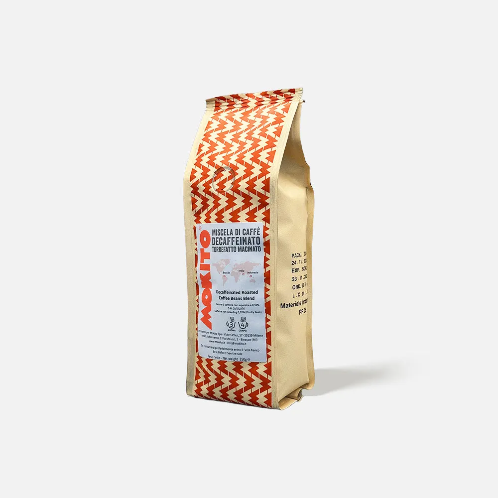 Mokito Decaffeinato Caffè Macinato 250g Delicato