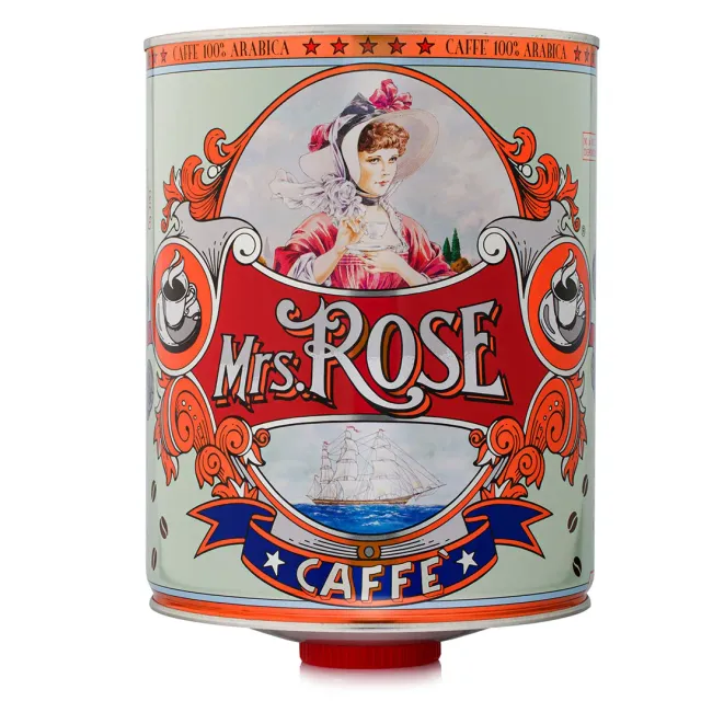 Mokamo Mrs. Rose caffè in grani lattina 100% arabica