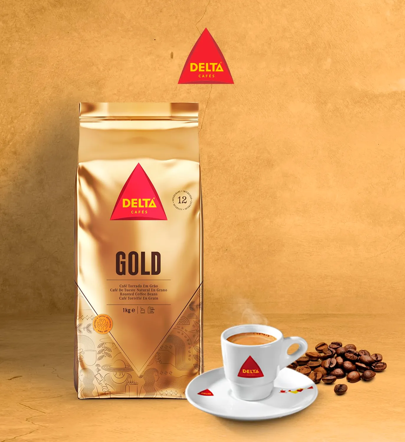 Delta Gold caffe in grani 2x1kg intensita 12