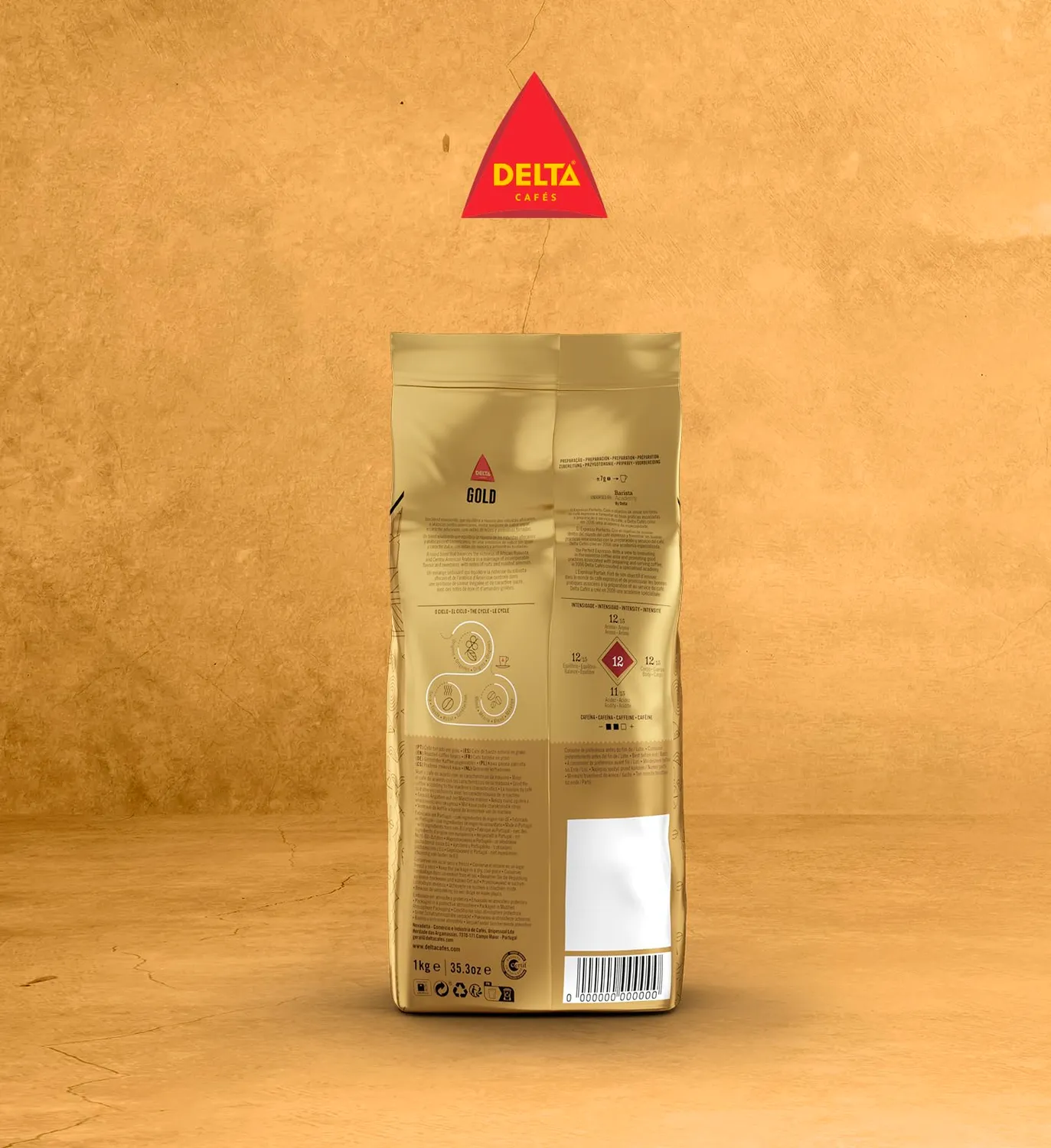 Delta Gold caffe in grani 2x1kg intensita 12