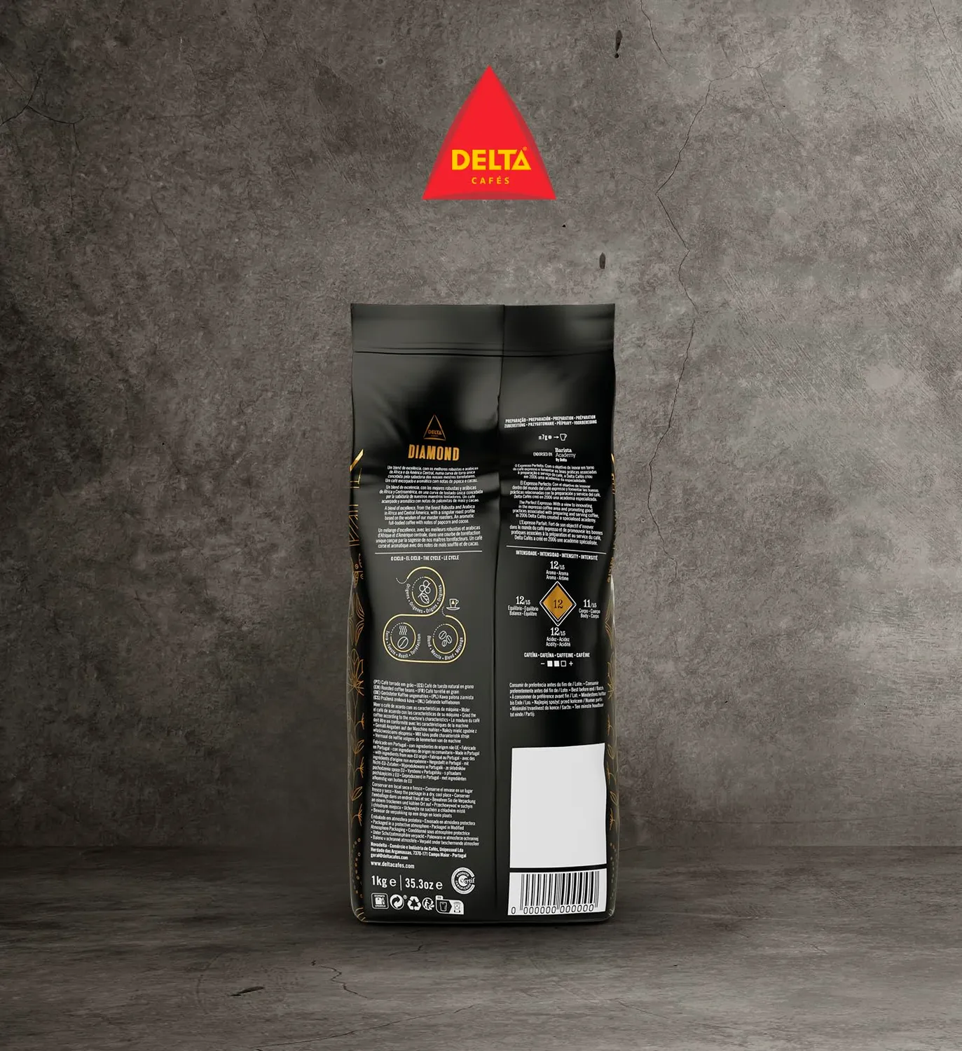 Delta Diamond caffe in grani 2x1kg intensita 12
