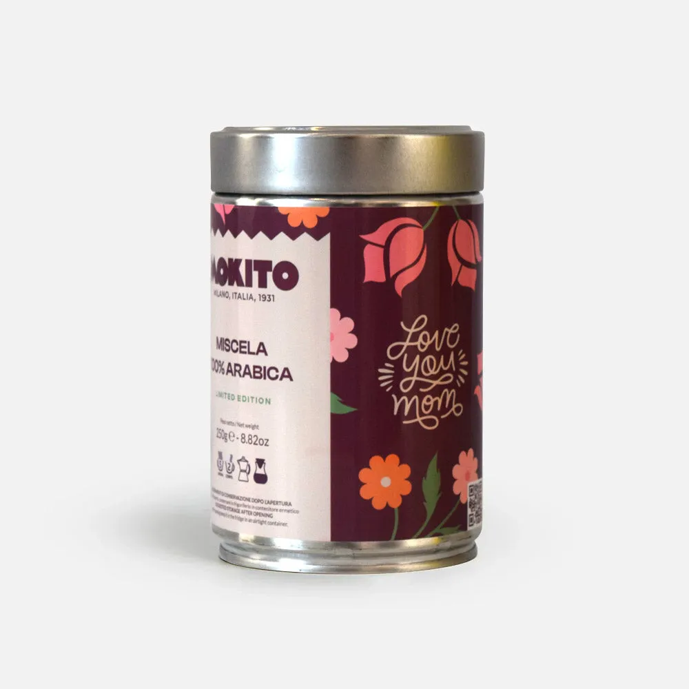 Mokito Love Mom caffè macinato per moka lattina 250 g arabica