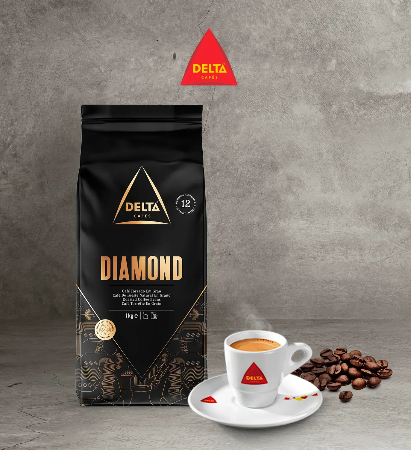 Delta Diamond caffe in grani 2x1kg intensita 12