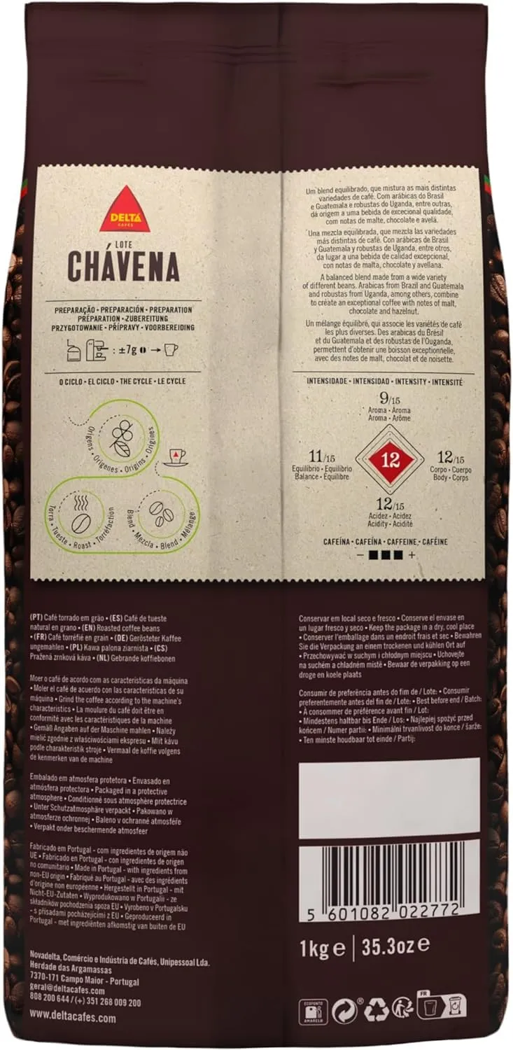 Delta Cafés Chávena Caffè in Grani 3 kg Chicchi interi