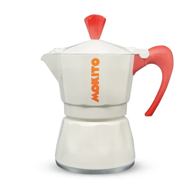Mokito Moka caffettiera 3 tazzine bianca arancione