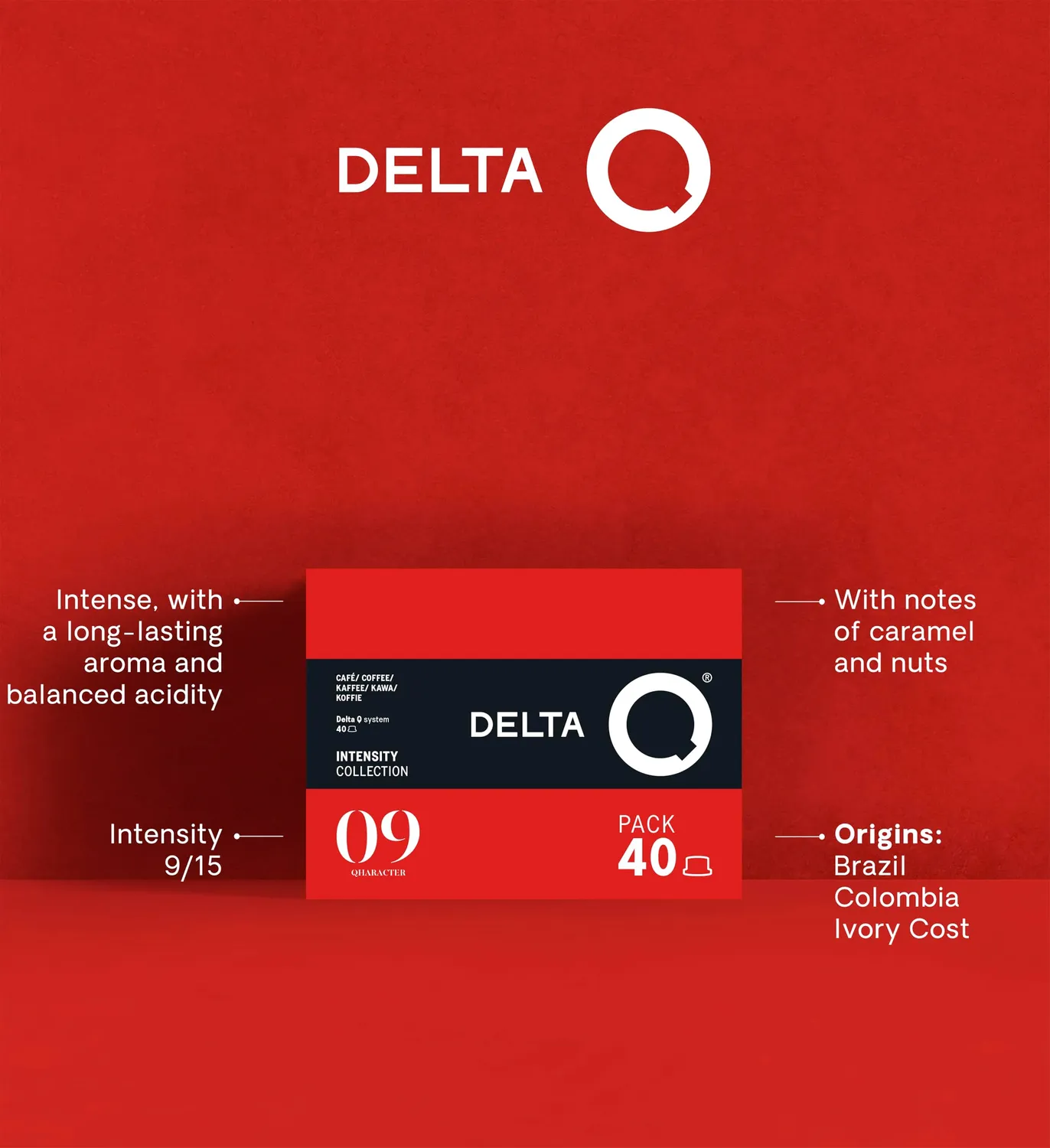 Delta Q Qharacter Capsule di Caffè Intensità 9 40 Capsule