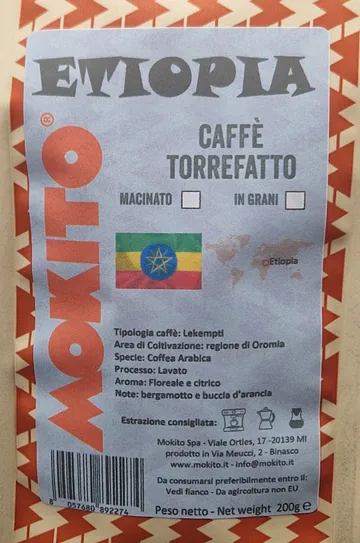 Mokito Monorigine Ethiopia caffè 200g arabica corposo